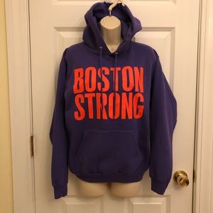 Women’s BOSTON STRONG Purple Hoodie Pullover Small